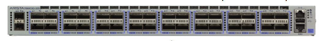 DCS-7060CX2-32S 32 × 100GbE QSFP and 2 × SFP+ port switch