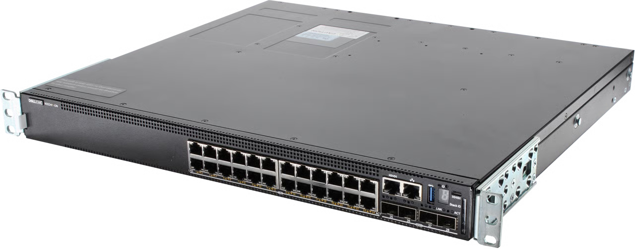 
Dell EMC N3224P-ON 24-port PoE+ network switch for business networks