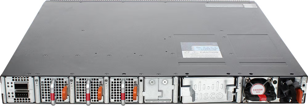 Dell EMC N3248P-ON rear view with dual hot-swappable power supplies

