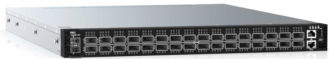 Dell Z9432F-ON high-density 400 GbE spine and leaf switch with QSFP56-DD ports