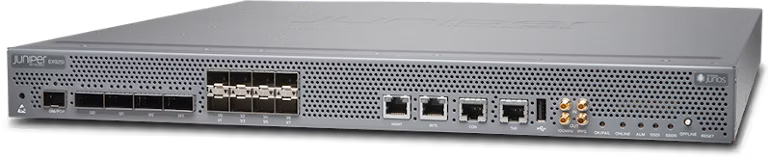 Juniper EX9251 - 1U Fixed Core/Aggregation Switch, 8× 10 GbE SFP+ + 4× 40/100 GbE QSFP28, Integrated RE, AC/DC Redundant Power, Junos Fusion Enterprise