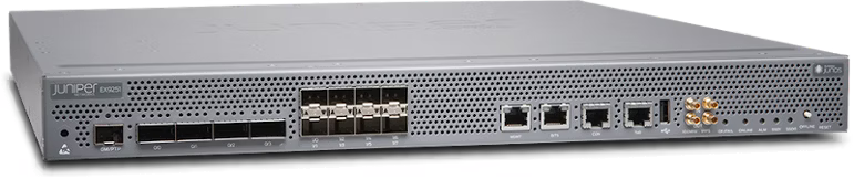 Juniper EX9251 - 1U Fixed Core/Aggregation Switch, 8× 10 GbE SFP+ + 4× 40/100 GbE QSFP28, Integrated RE, AC/DC Redundant Power, Junos Fusion Enterprise