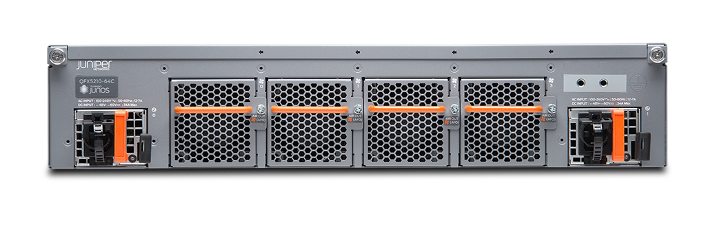 Juniper QFX5210-64C rear view