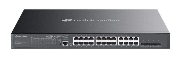 Front view of TP-Link SG3428MP 24G PoE+ switch