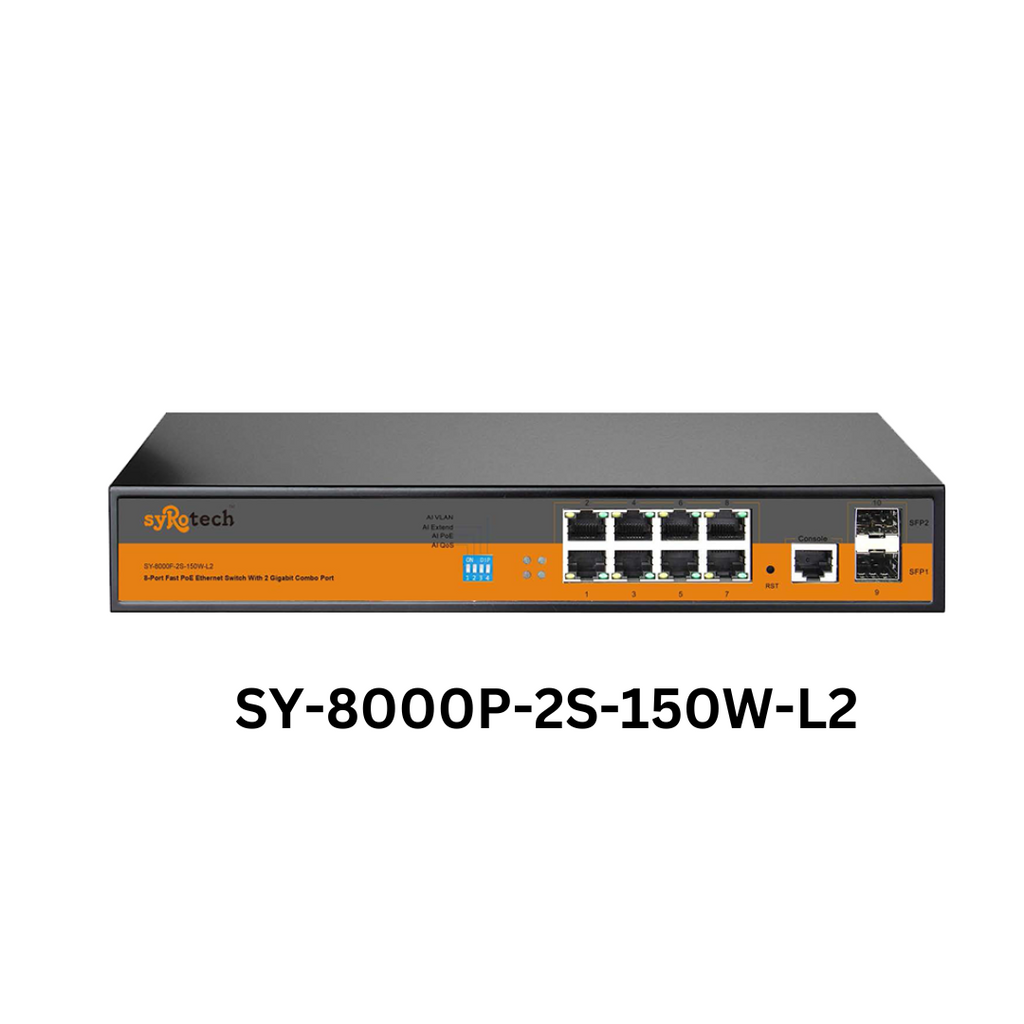 Syrotech-8000p-2S-150W-L2-POE switch-20 Gbps bandwidth-web