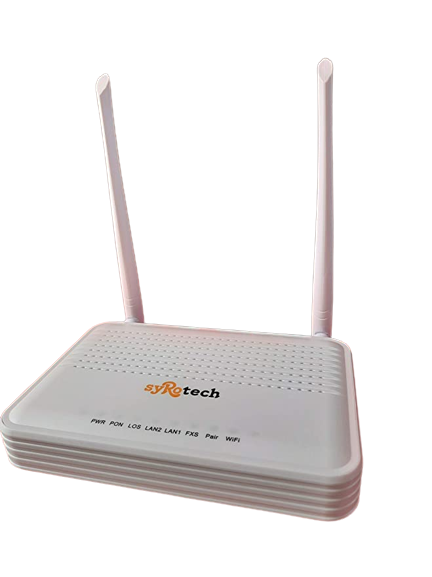 Syrotech -1GE+1FE+1POT+WIFI GPON 1110 WDONT 300 Mbps Single Mode Fiber ...